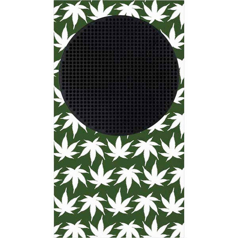 Marijuana Leaf White Pattern Xbox Series S Console Skin
